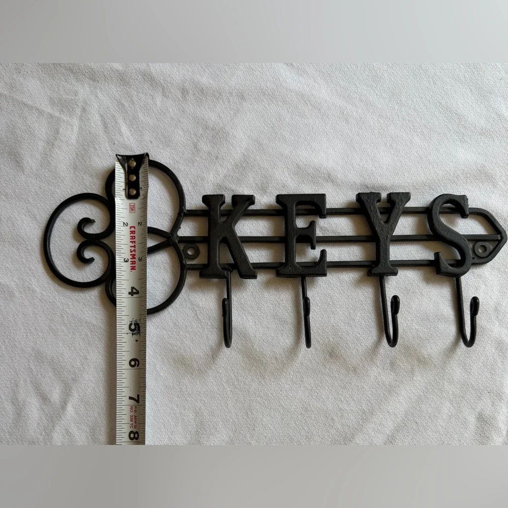 Black 'KEYS' Decorative Wall Hook Rack